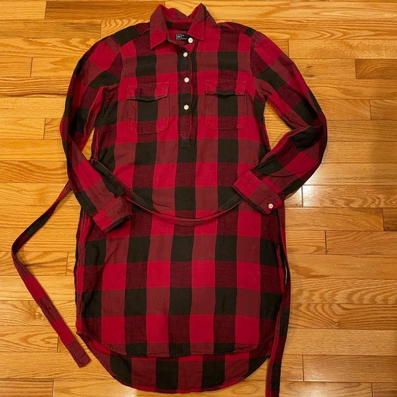 Gap Buffalo Plaid Shirt Dress - Picture 1 of 2